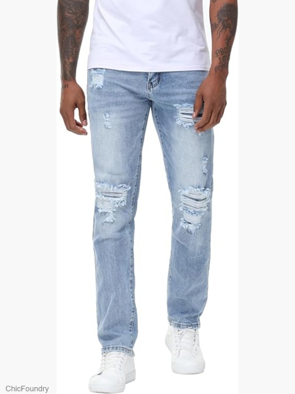 Stretch Regular Fit Straight Leg Denim Jeans Men Casual Business